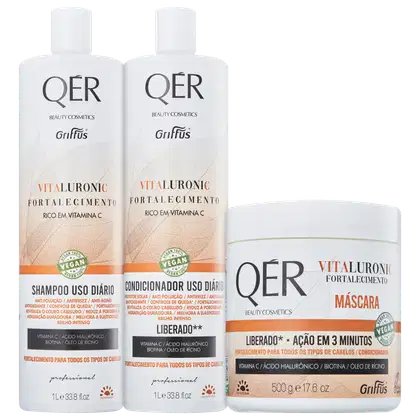 Imagem do produto Kit Griffus QÉR Beauty Cosmetics Vitaluronic Home Care Trio (3 Produtos)