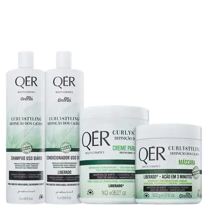 Imagem do produto Kit Griffus QÉR Beauty Cosmetics Curly Styling Completo (4 Produtos)