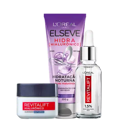 Imagem do produto Kit Beleza na Web L'Oréal Paris Hidra Hialurônico & L'Oréal Paris Revitalift (3 Produtos)