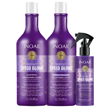 Imagem do produto Kit Inoar Absolut Speed Blond Trio Treatment (3 Produtos)