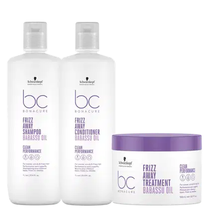 Imagem do produto Kit Schwarzkopf Professional BC Bonacure Clean Performance Frizz Away Triple Treatment (3 Produtos)