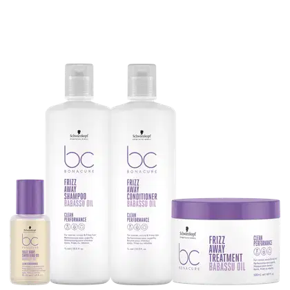 Imagem do produto Kit Schwarzkopf Professional BC Bonacure Clean Performance Frizz Away Deep Treatment (4 Produtos)