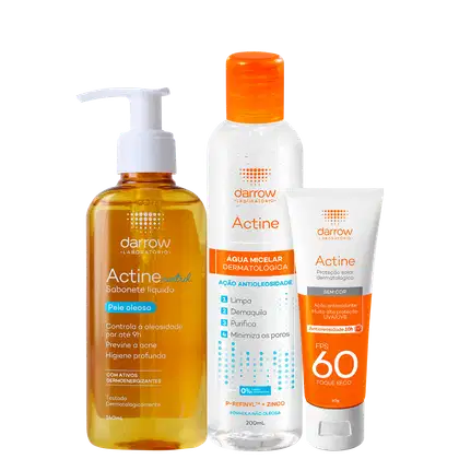 Imagem do produto Kit Darrow Actine Control Limpeza e Proteção (3 Produtos)