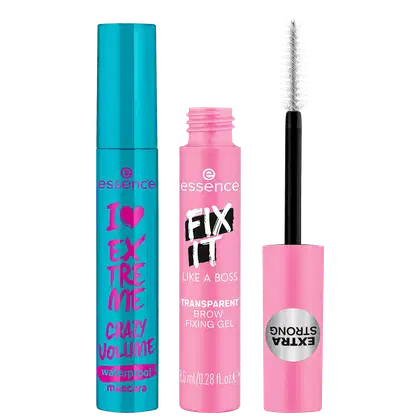 Imagem do produto Kit Essence I Love Extreme Crazy Volume Waterproof + Fix It Like a Boss (2 Produtos)
