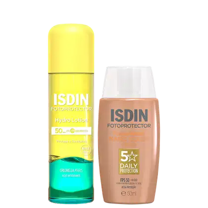 Imagem do produto Kit ISDIN Fusion Water 5 Stars Color Médio + HydroLotion (2 Produtos)