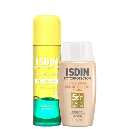 Imagem do produto Kit ISDIN Fusion Water 5 Stars Color Clara + HydroLotion (2 Produtos)