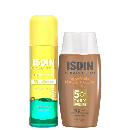 Imagem do produto Kit ISDIN Fusion Water 5 Stars Color Escura + HydroLotion (2 Produtos)