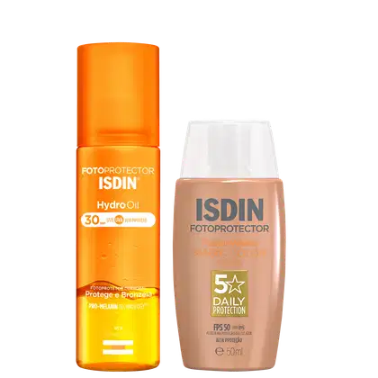 Imagem do produto Kit ISDIN Fusion Water 5 Stars Color Médio + HydroOil (2 Produtos)