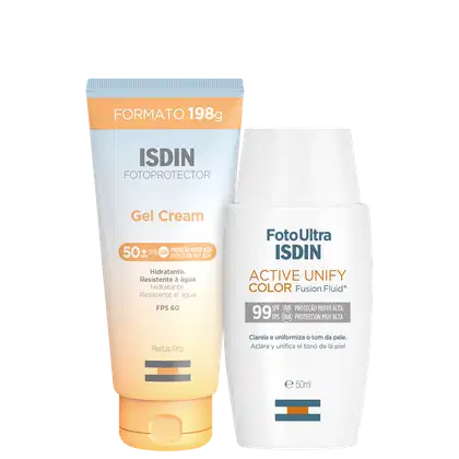 Imagem do produto Kit ISDIN Foto Ultra Active Unify Fusion Fluid Color + Fotoprotector Gel Cream (2 Produtos)