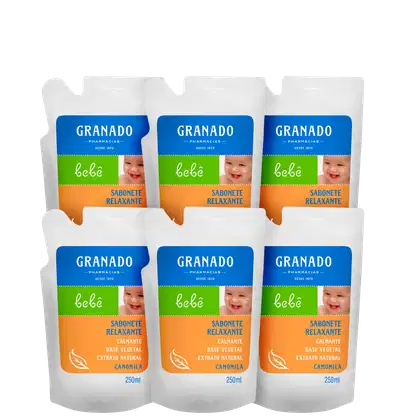 Imagem do produto Kit Granado Bebê Glicerina Camomila - Sabonete Líquido Refil (6 Unidades)