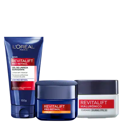 Imagem do produto Kit L'Oréal Paris Revitalift Pro-Retinol + Hialurônico (3 Produtos)