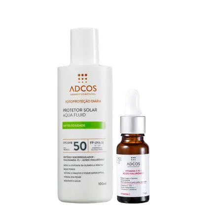 Imagem do produto Kit Adcos Aqua Fluid FPS50 Vitamina C 15 (2 Produtos)