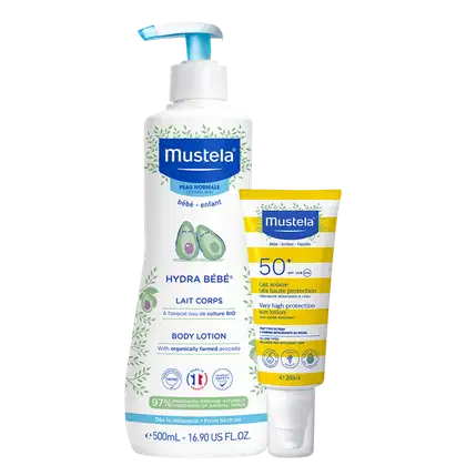 Imagem do produto Kit Mustela Protetor Solar FPS50 + Hydra Bébé (2 Produtos)