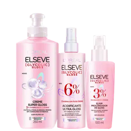 Imagem do produto Kit Elseve L’Oréal Paris Glycolic Gloss Care Trio (3 Produtos)