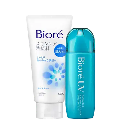 Imagem do produto Kit Bioré Wash Moisture e UV Aqua Rich FPS50 (2 Produtos)