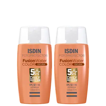 Imagem do produto Kit ISDIN Fotoprotector Fusion Water Color 5 Stars FPS 50 Cor Escura (2 Unidades)