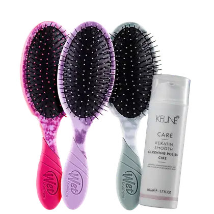 Imagem do produto Kit Beleza na Web Keune Care Keratin Smooth Anti-Frizz e Wet Brush Pro Detangler Sombra (4 Produtos)