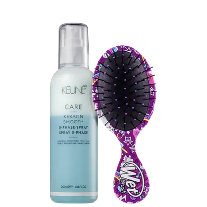Imagem do produto Kit Beleza na Web Keune Care Keratin Smooth 2 Phase e Wet Brush Kids Lhama (2 Produtos)