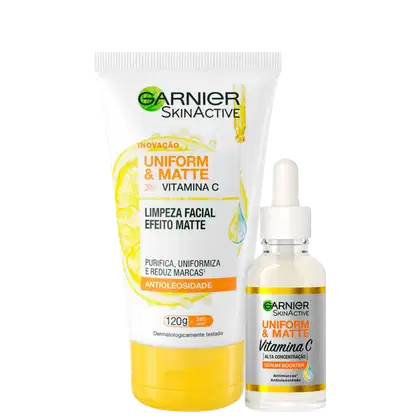 Imagem do produto Kit Garnier SkinActive Uniform & Matte Vitamina C Antimarcas (2 Produtos)