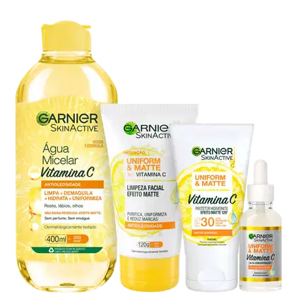 Imagem do produto Kit Garnier SkinActive Uniform & Matte Vitamina C (4 Produtos)