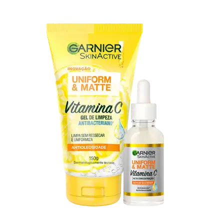 Imagem do produto Kit Garnier SkinActive Uniform & Matte Vitamina C Antimarcas & Antibacteriano (2 Produtos)