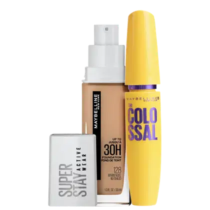 Imagem do produto Kit Maybelline The Colossal + Superstay Active Wear 128 Warm Nude (2 Produtos)