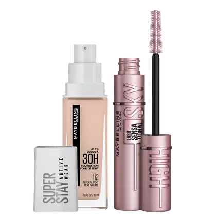 Imagem do produto Kit Maybelline Lash Sensational Sky High Lavável + Superstay Active Wear 112 Natural Ivory (2 Produtos)