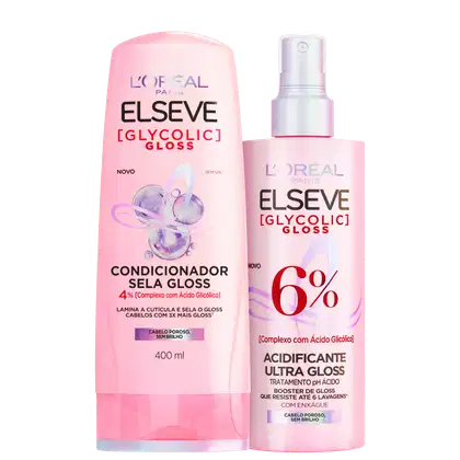 Imagem do produto Kit Elseve L’Oréal Paris Glycolic Gloss Sela e Acidifica (2 Produtos)