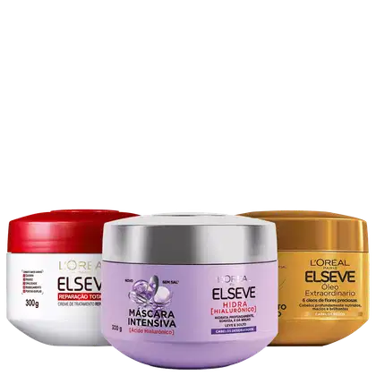 Imagem do produto Kit Elseve L'Oréal Paris Hidratação, Nutrição e Reparação (3 Produtos)