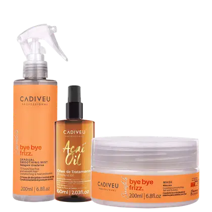 Imagem do produto Kit Cadiveu Professional Açaí Oil Bye Bye Frizz Care Trio (3 Produtos)