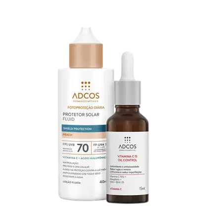 Imagem do produto Kit Adcos Proteção Diária Peach + Vitamina C 15 (2 Produtos)