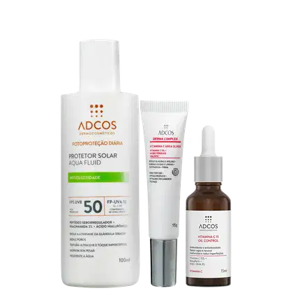 Imagem do produto Kit Adcos Aqua Fluid + Derma Complex + Vitamina C 15 (3 Produtos)