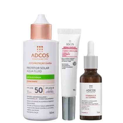 Imagem do produto Kit Adcos Aqua Fluid Tonalizante + Derma Complex + Vitamina C 15 (3 Produtos)