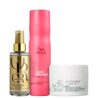 Imagem do produto Kit Wella Professionals Invigo Color Brilliance Nutricurls Oil Reflections Trio (3 Produtos)