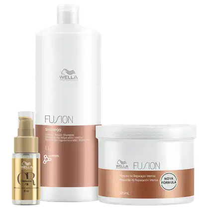 Imagem do produto Kit Wella Professionals Fusion + Oil Reflections Trio Care (3 Produtos)