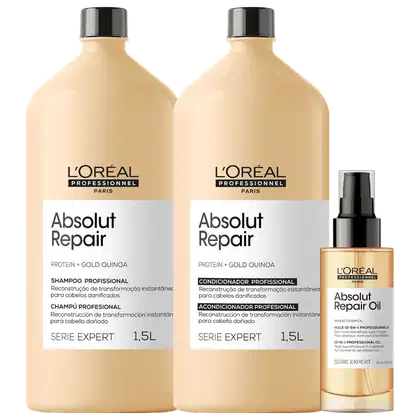 Imagem do produto Kit L'Oréal Professionnel Serie Expert Absolut Repair Gold Quinoa + Protein Salon Trio Care (3 Produtos)