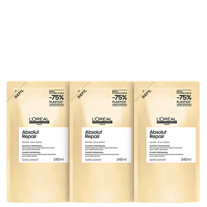 Imagem do produto Kit L'Oréal Professionnel Absolut Repair Gold Quinoa + Protein Refil Shampoo (3 Unidades)