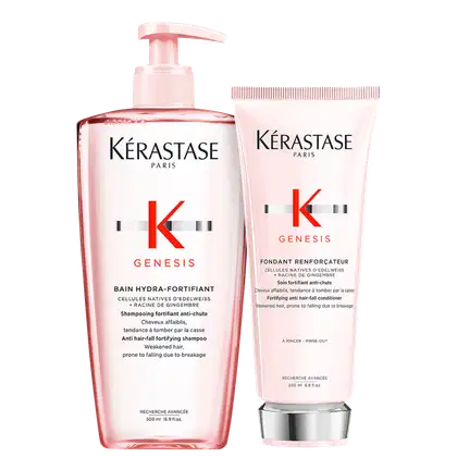 Kit com shampoo e condicionador Genesis, da marca Kerastase.