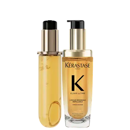 Kit Kérastase Elixir Ultime L'Huile Originale Refillable Double com óleo capilar e refil.