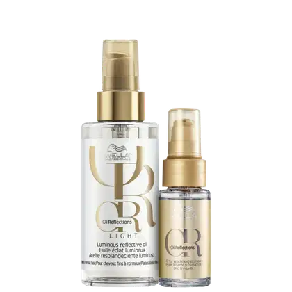Kit Wella Professionals Oil Reflections Super Shine, com dois óleos, na versão original e light