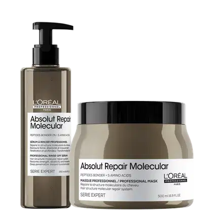 Kit L'Oréal Professionnel Absolut Repair Molecular Care, com Absolut Repair Molecular Sérum Capilar e Absolut Repair Repair Molecular Máscara Capilar, da marca  L'Oréal Professionnel