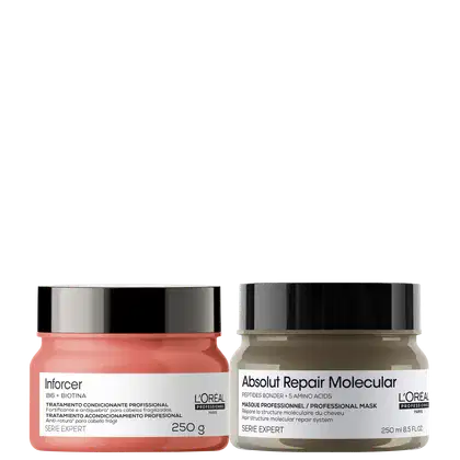 Imagem do produto Kit L'Oréal Professionnel Absolut Repair Molecular + Inforcer Masks (2 Produtos)
