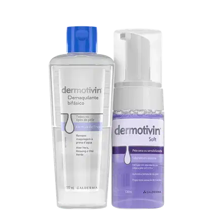 Kit Dermotivin com sabonete em espuma Soft Espuma e demaquilante bifásico Makeup Remover