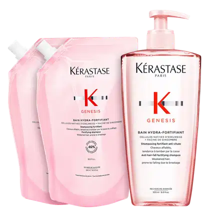 Imagem do produto Kit Kérastase Genesis Bain Hydra-Fortifiant Trio Refil (3 Produtos)