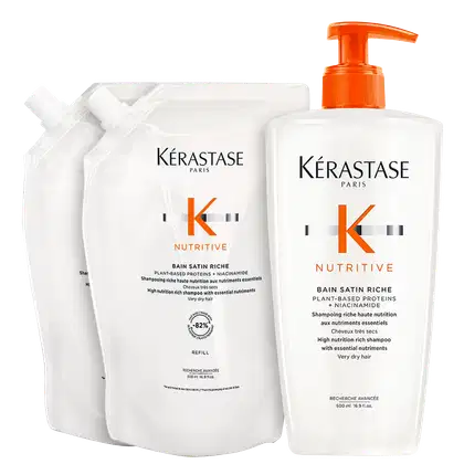 Imagem do produto Kit Kérastase Nutritive Bain Satin Riche Trio Refil (3 Produtos)