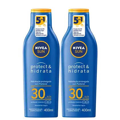 Kit NIVEA Sun com 2 Unidades de Protetores Solares Protect & Hidrata FPS30 de 400ml cada