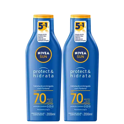 Kit NIVEA Sun com 2 Unidades de Protetores Solares Protect & Hidrata FPS70 de 200ml cada