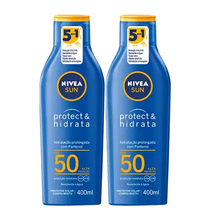 Kit NIVEA Sun com 2 Unidades de Protetores Solares Protect & Hidrata FPS50 de 400ml cada