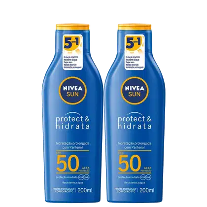 Kit NIVEA Sun com 2 Unidades de Protetores Solares Protect & Hidrata FPS50 de 200ml cada