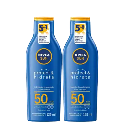 Kit NIVEA Sun com 2 Unidades de Protetores Solares Protect & Hidrata FPS50 de 125ml cada